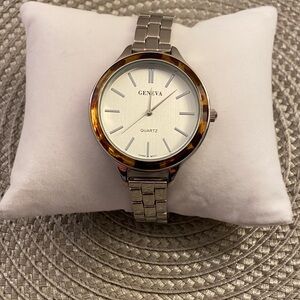 Geneva Classic Silver Tone Watch